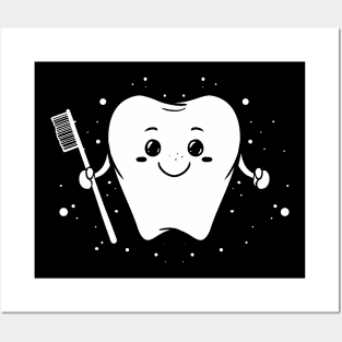 Cute smiling tooth - Teeth Dentist Gift Posters and Art